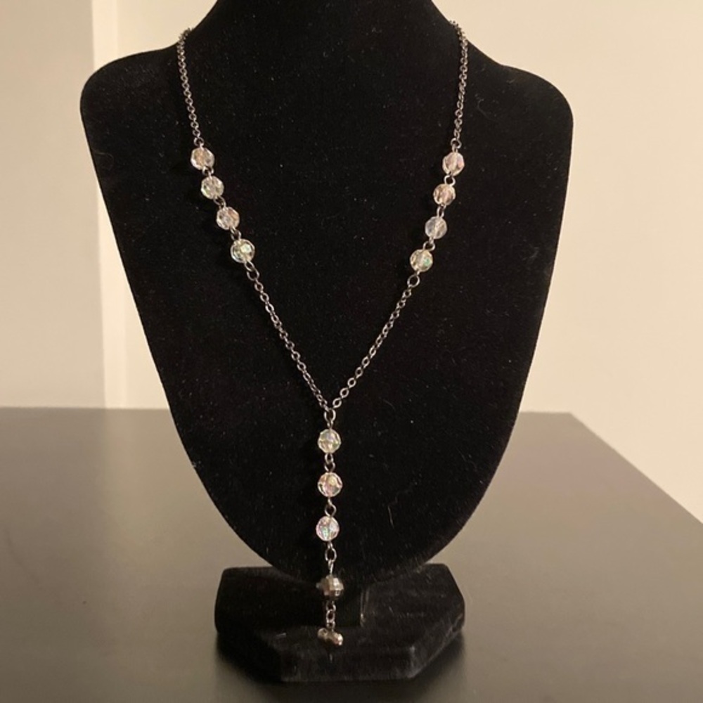 Napier Silver Necklace with Crystal Beads